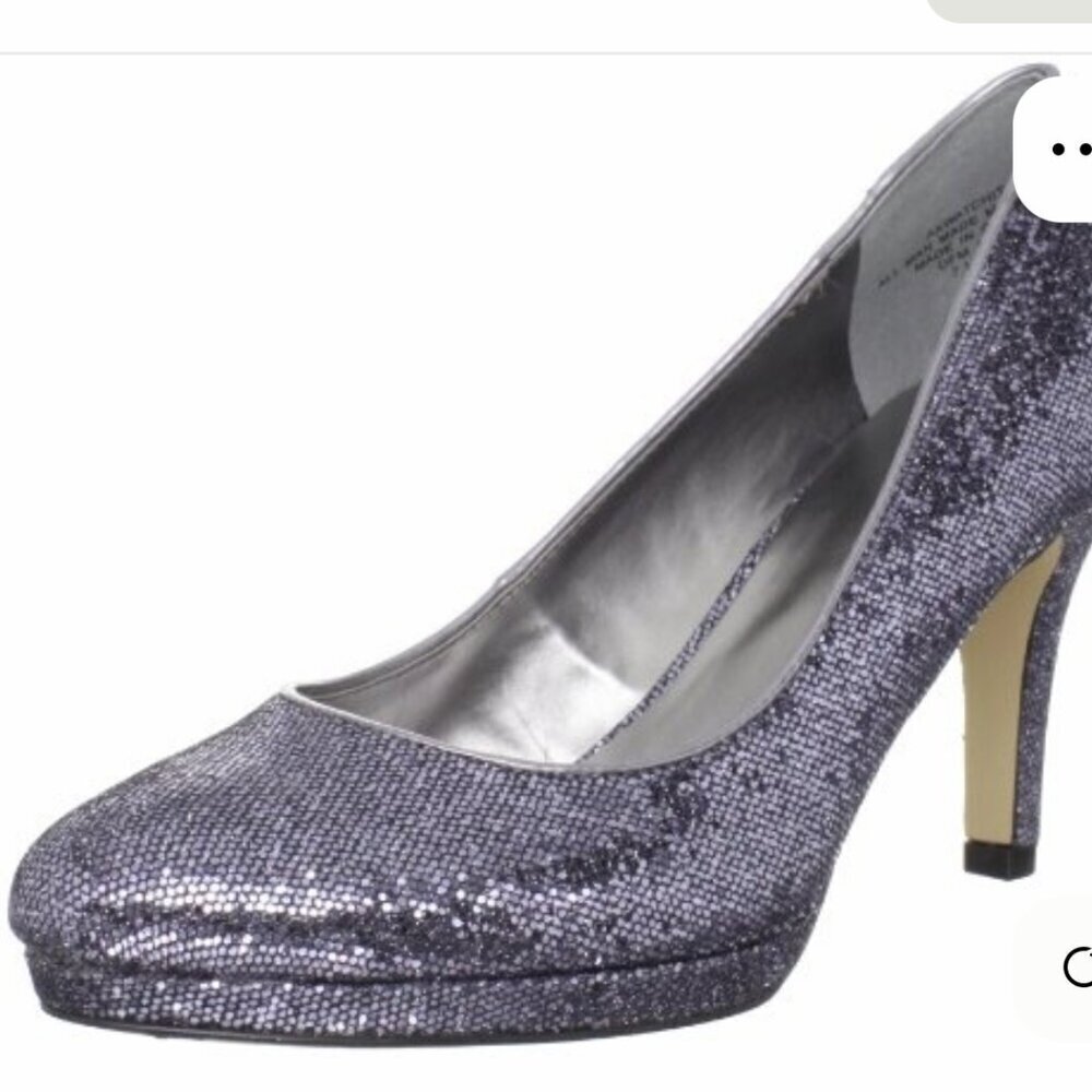 Anne Klein SZ 7 Lilac Purple Glitter Heel Pump Dressy Cocktail Formal Wedding